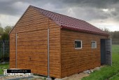 Garaż Premium Drewnopodobny 3x5 Panel Poziomy Blachodachówka 